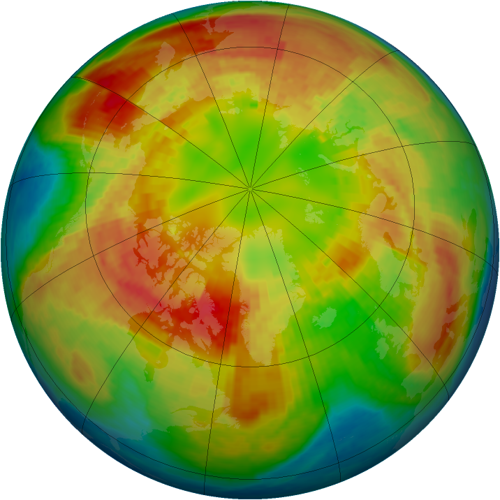 Arctic ozone map for 01 March 2004